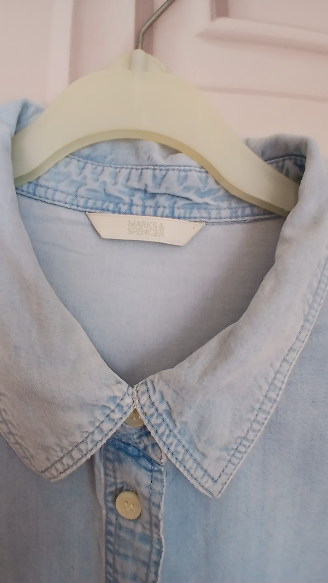 Marks & Spencer Women's Light Blue Chambray Shirt UK 18 image 4