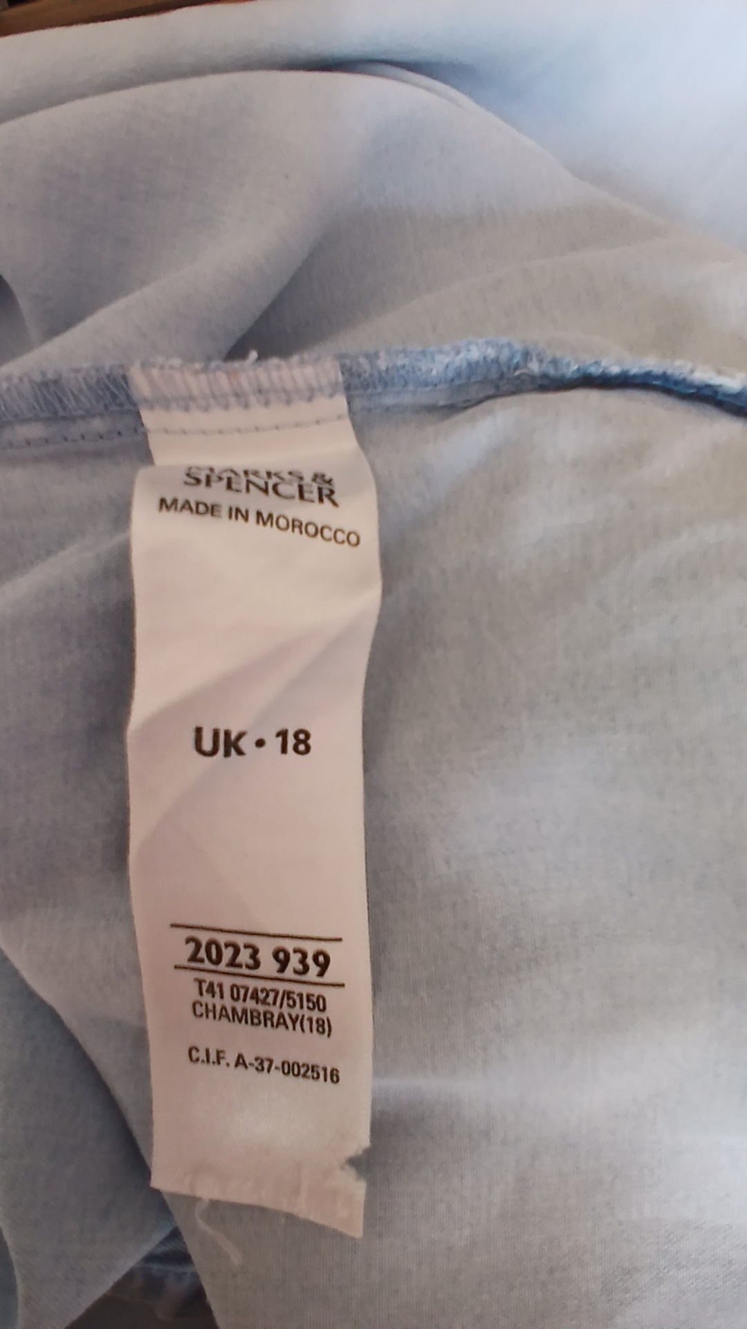 Marks & Spencer Women's Light Blue Chambray Shirt UK 18 image 5