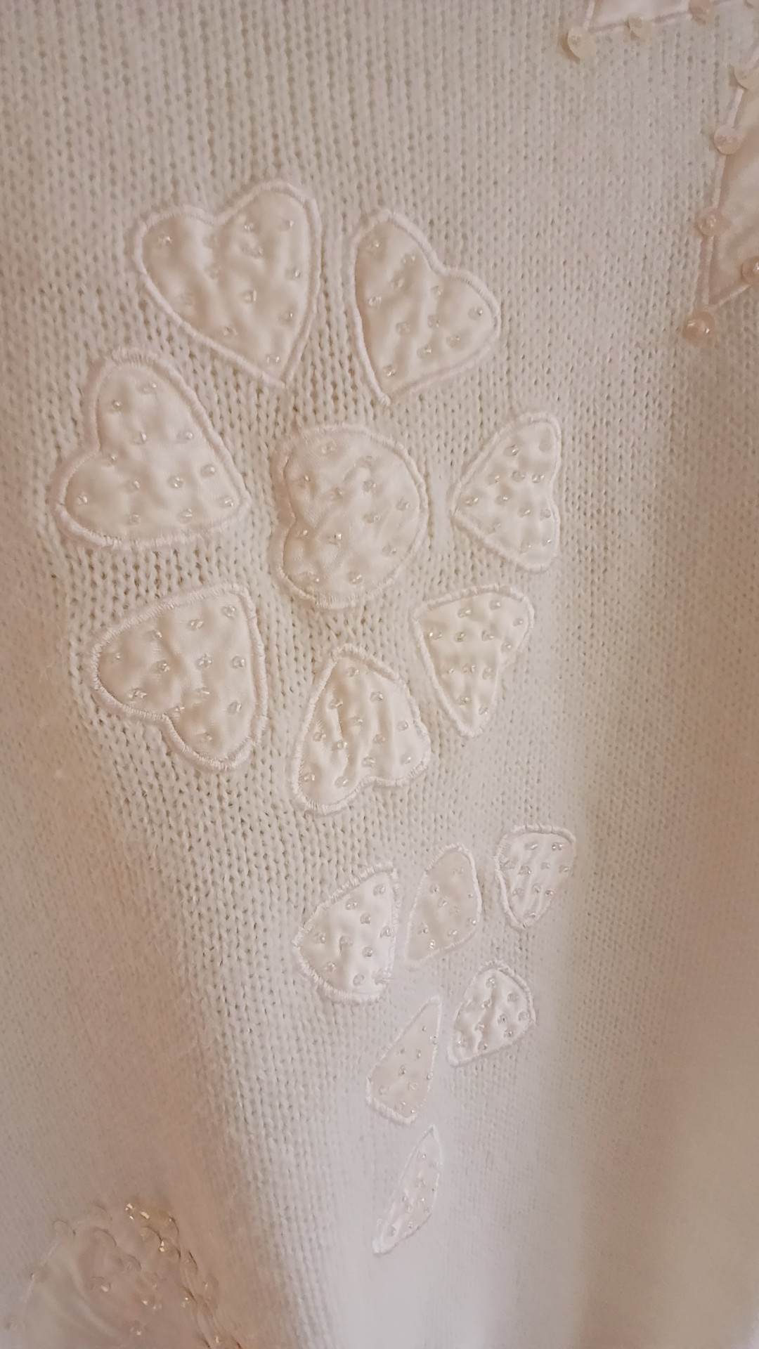 Frank Saul White Sequin Embellished Vintage Knit Jumper image 3