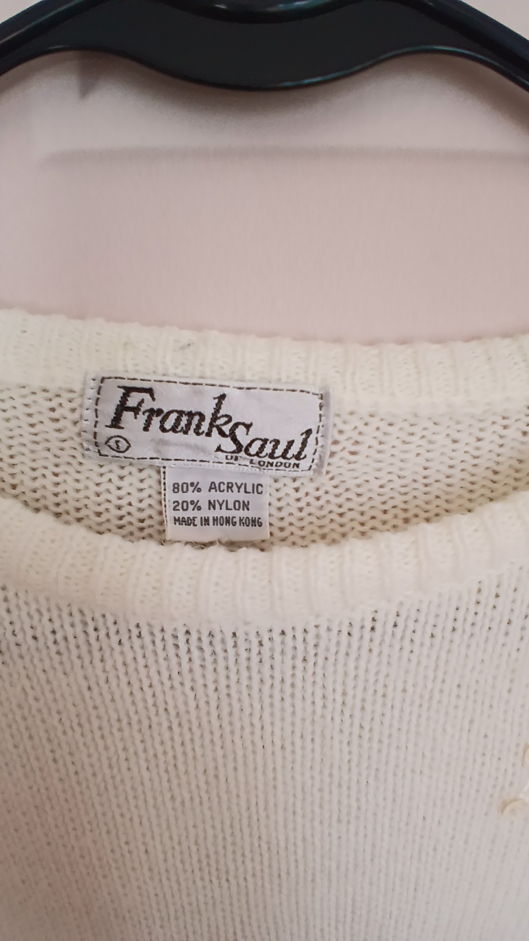 Frank Saul White Sequin Embellished Vintage Knit Jumper image 4