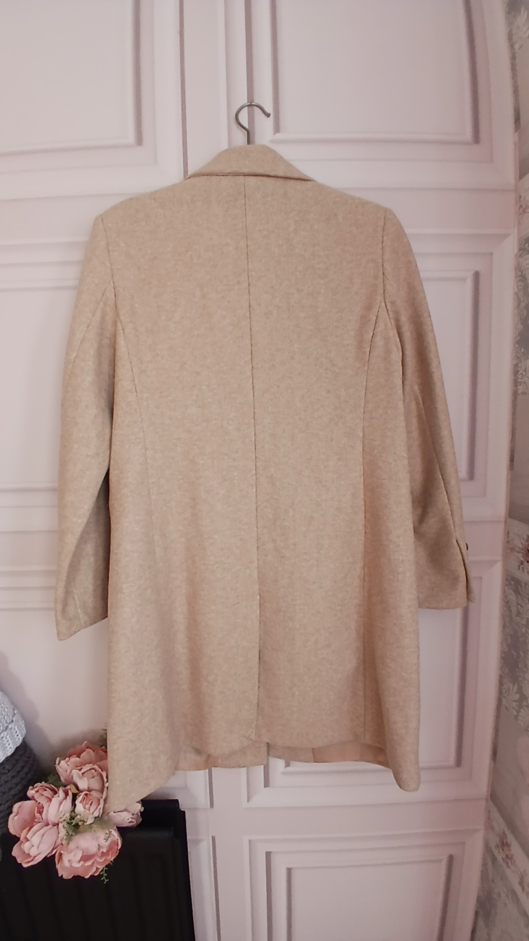 Primark Beige Wool Blend Single-Breasted Coat UK 12 Brand New image 2