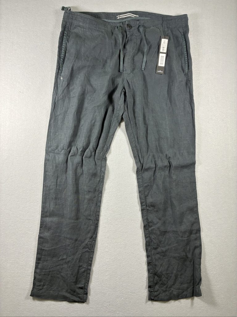 Stone Island Grey Linen Drawstring Stellina Trousers W38