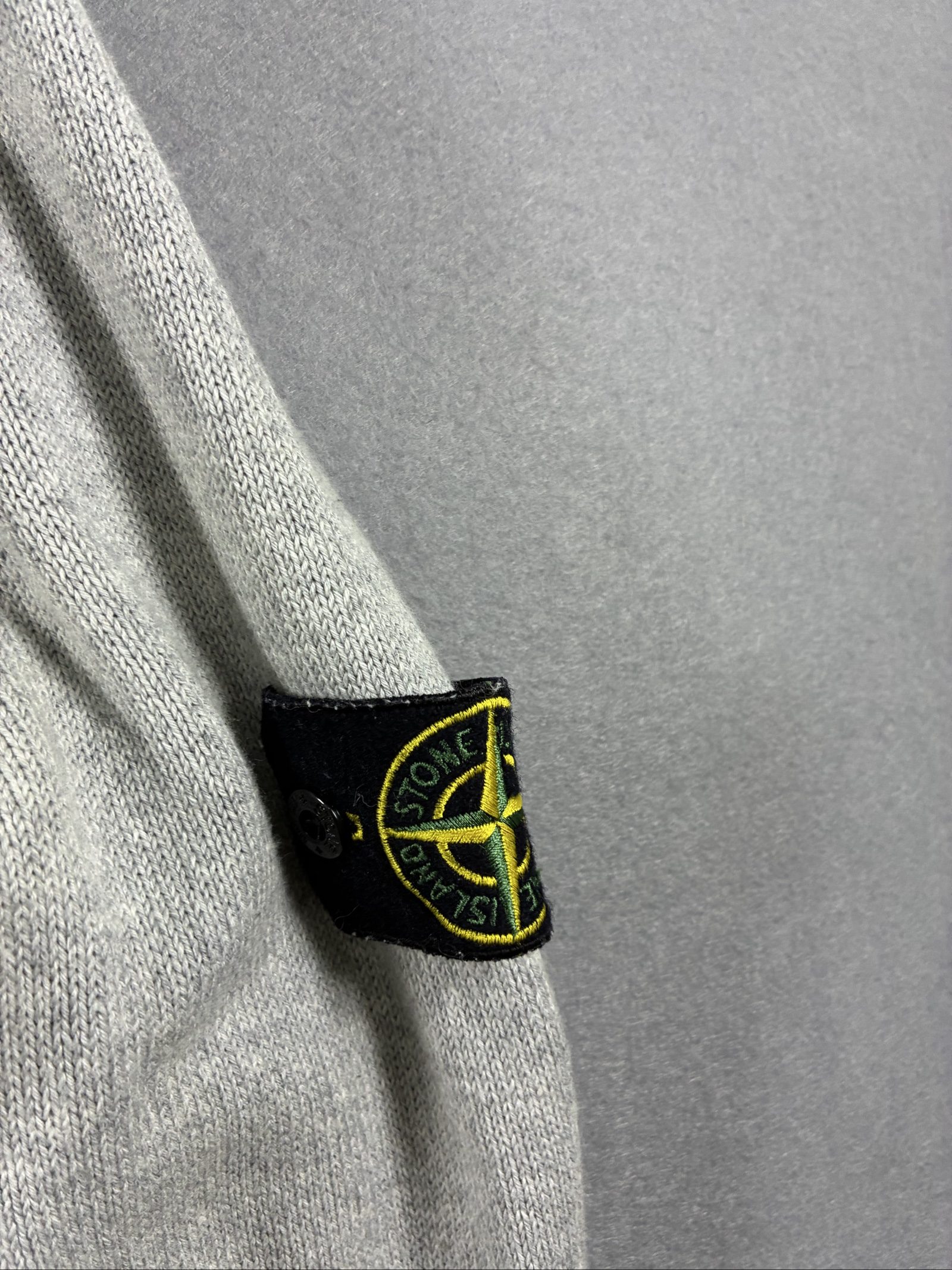 Stone Island Grey V-Neck Cotton Sweater XXL image 3