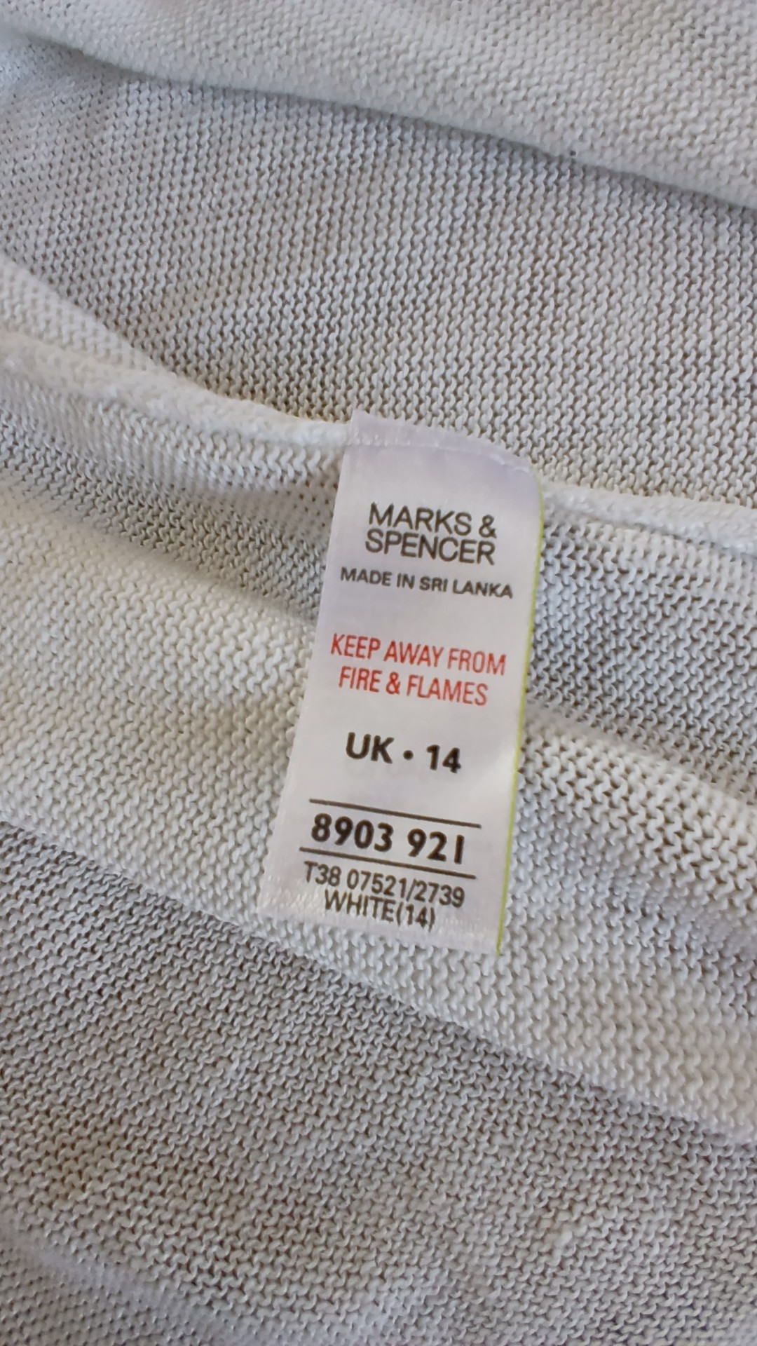 Marks & Spencer White Open Front Ruffle Knitted Cardigan Size 14UK 14 image 4