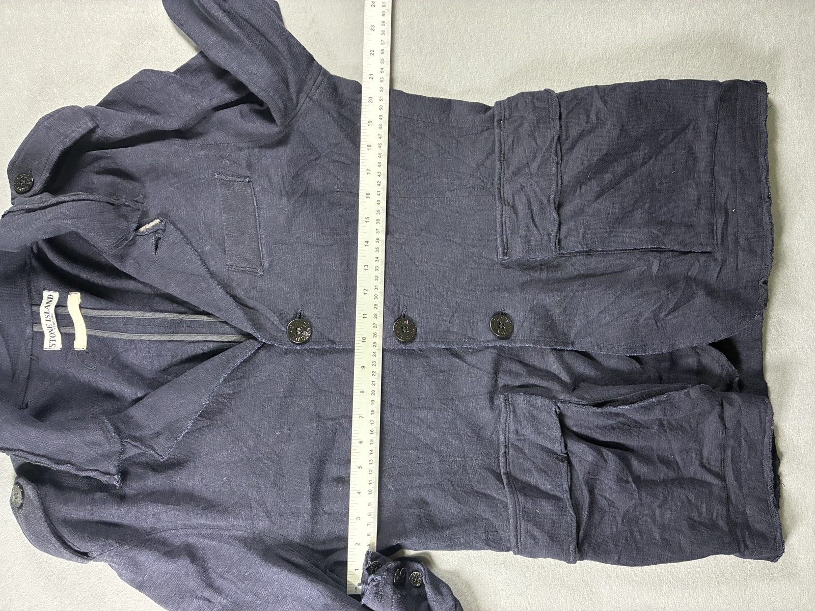 Stone Island Navy Blue Button Blazer Large image 7