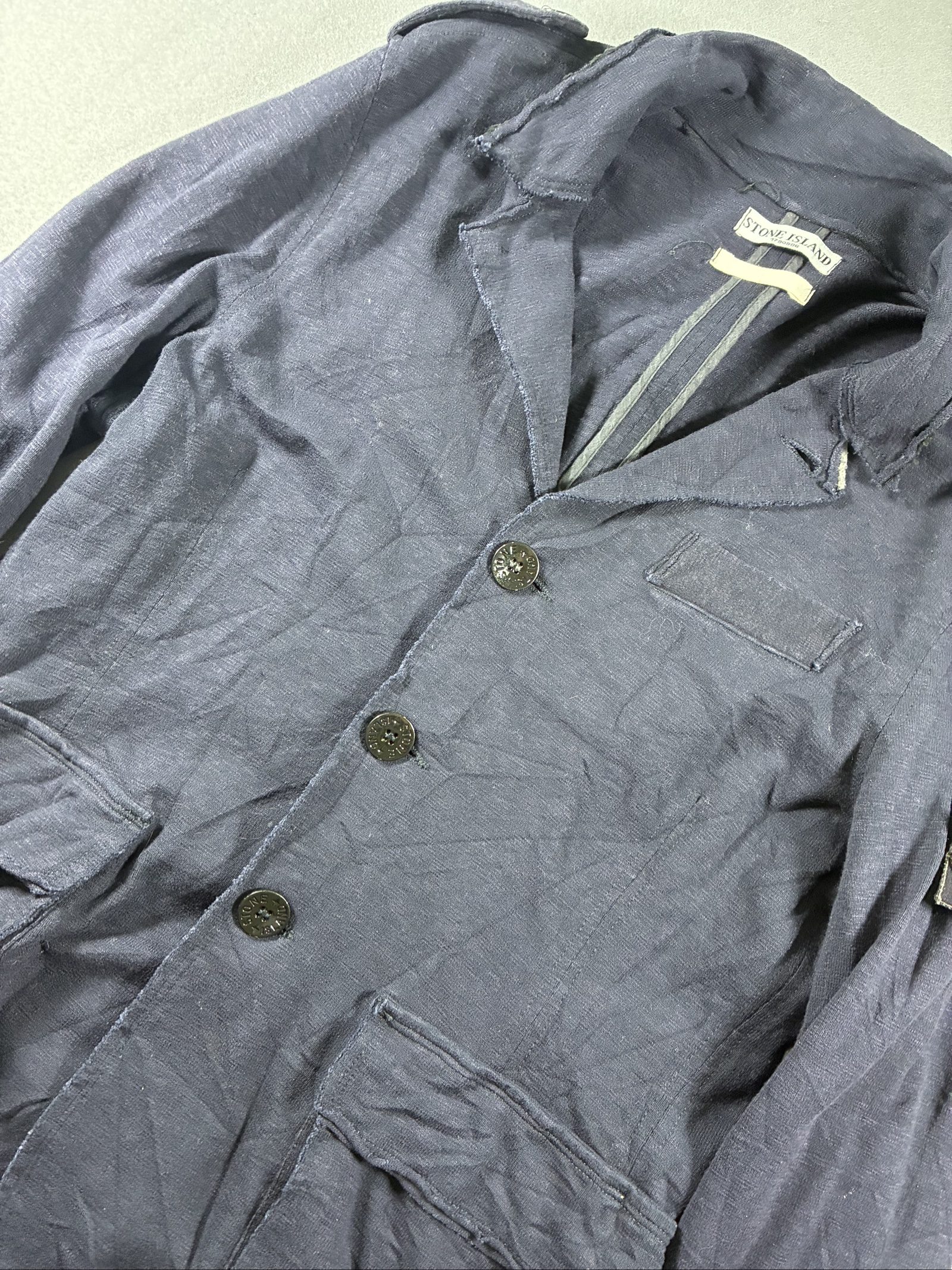 Stone Island Navy Blue Button Blazer Large image 4