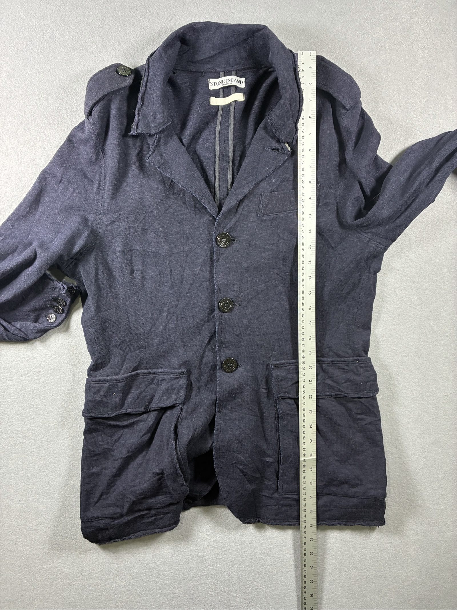 Stone Island Navy Blue Button Blazer Large image 9