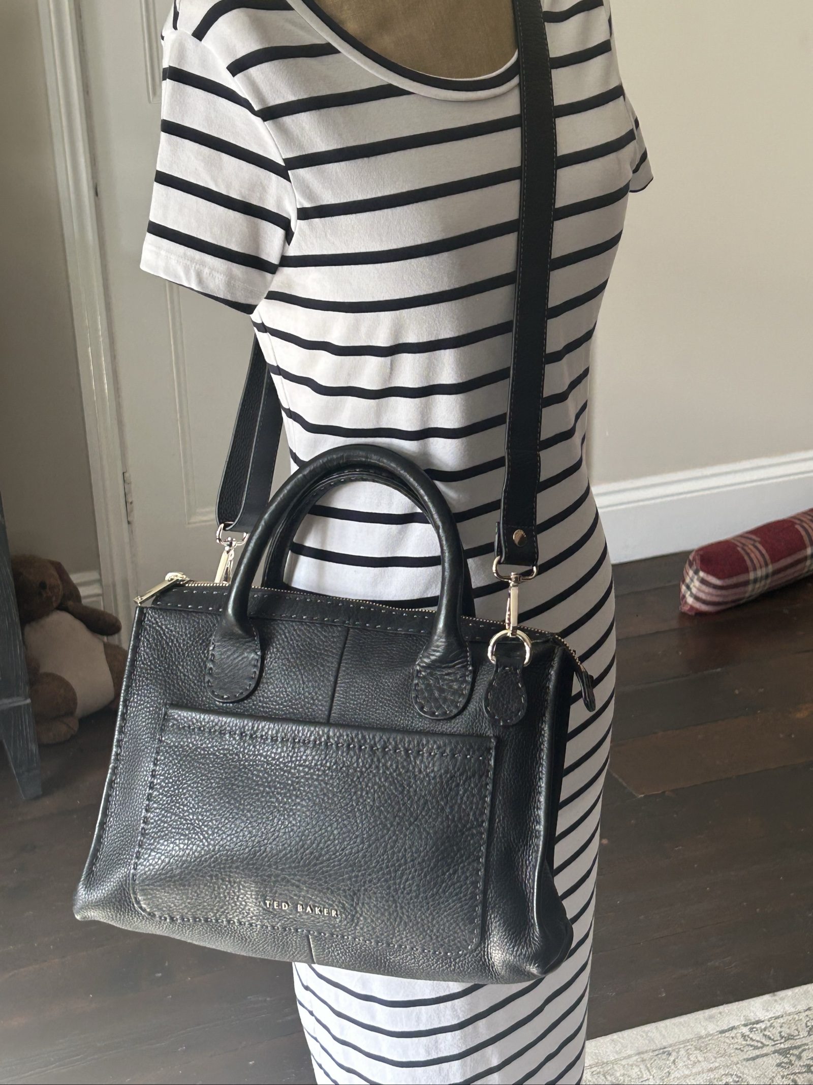 Ted Baker Black Leather Crossbody Satchel Bag image 2