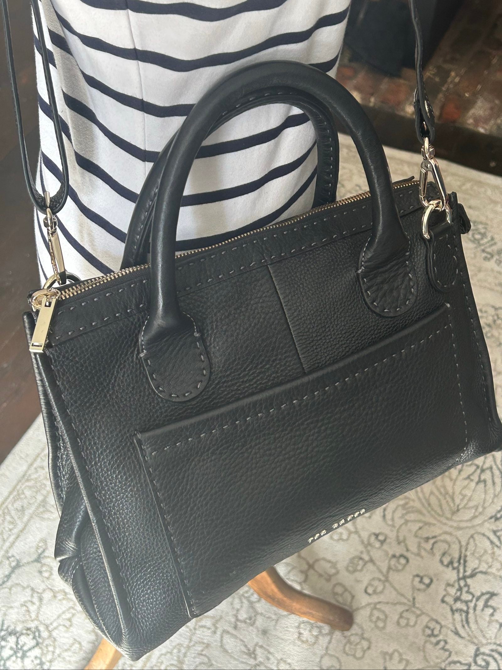 Ted Baker Black Leather Crossbody Satchel Bag image 4