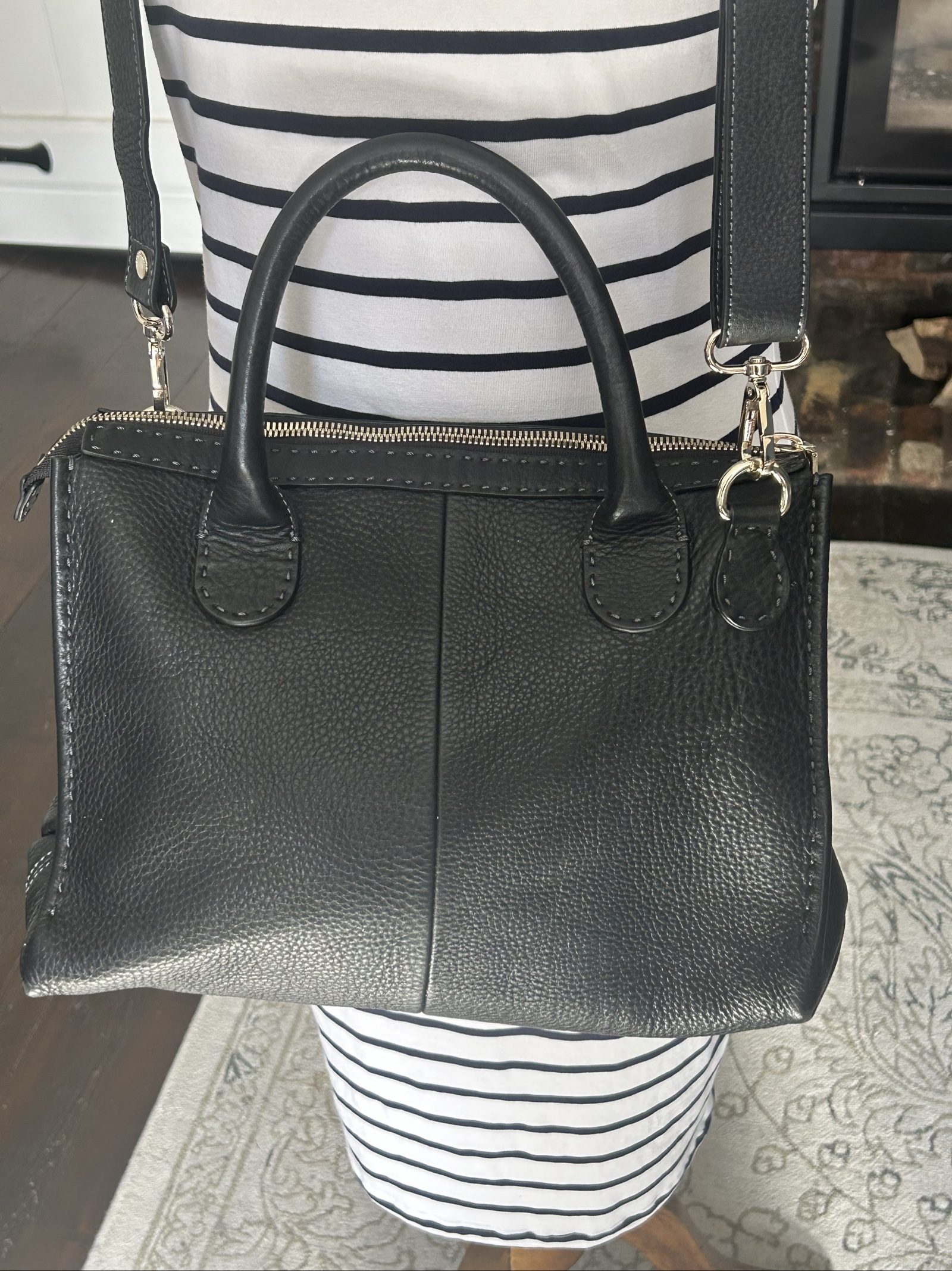 Ted Baker Black Leather Crossbody Satchel Bag image 7