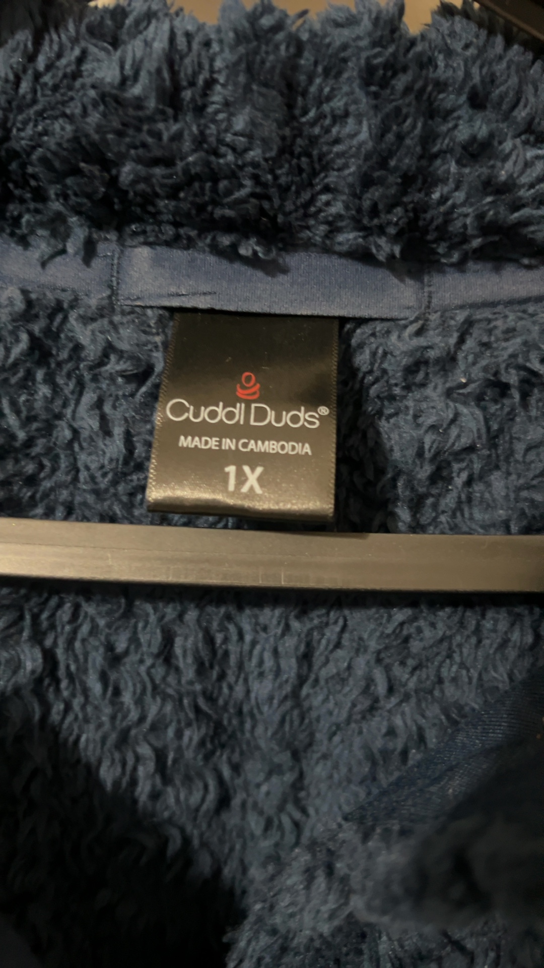 Cuddl Duds Navy Blue Plush Jacket 1X image 3