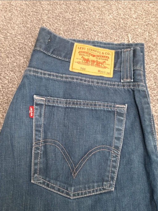 Levi's Red Tab Blue Denim 506 Standard Jeans 33" image 7