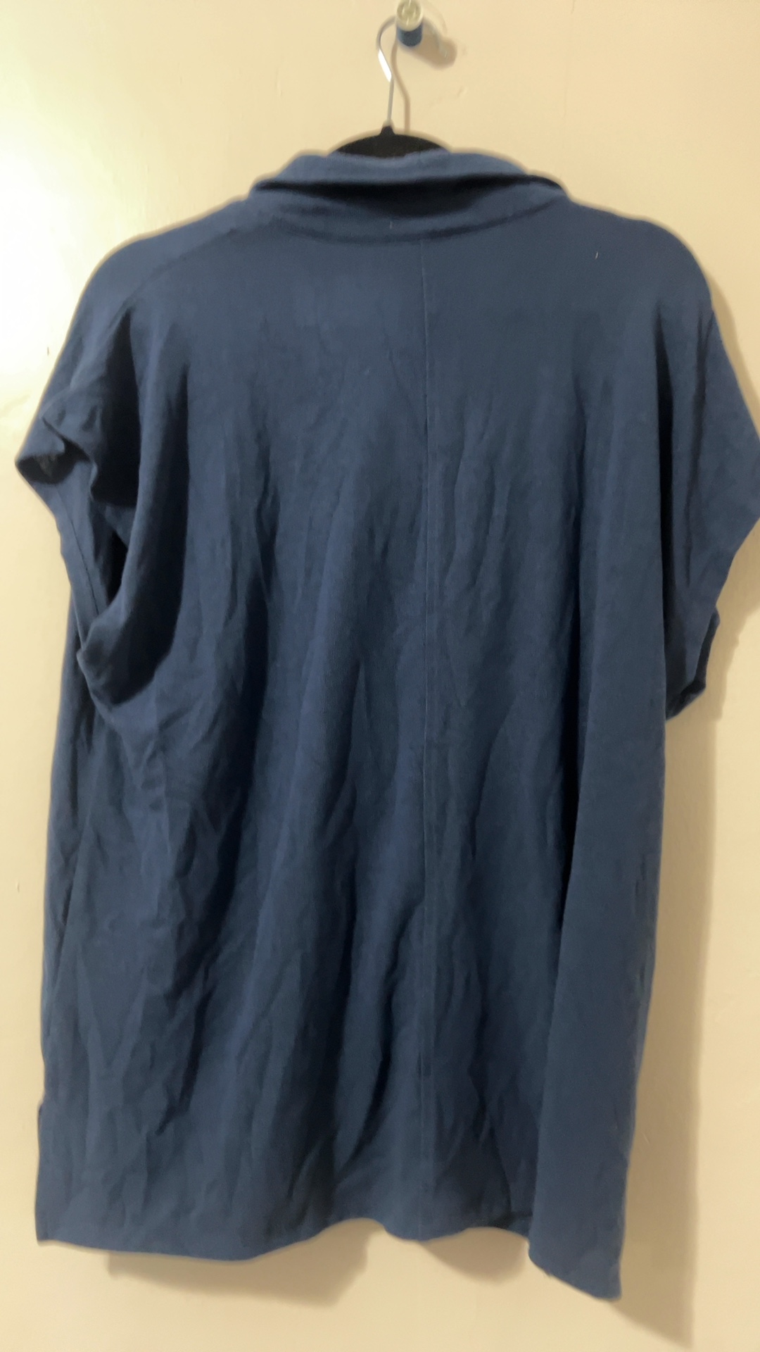 Cuddl Duds Women's Navy V-Neck Short Sleeve Pocket Top Large image 2