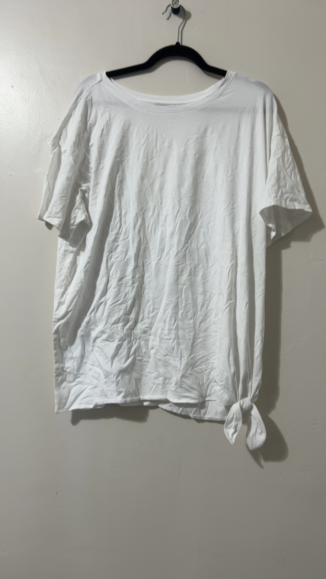 AnyBody White Tie-Hem T-Shirt US XL