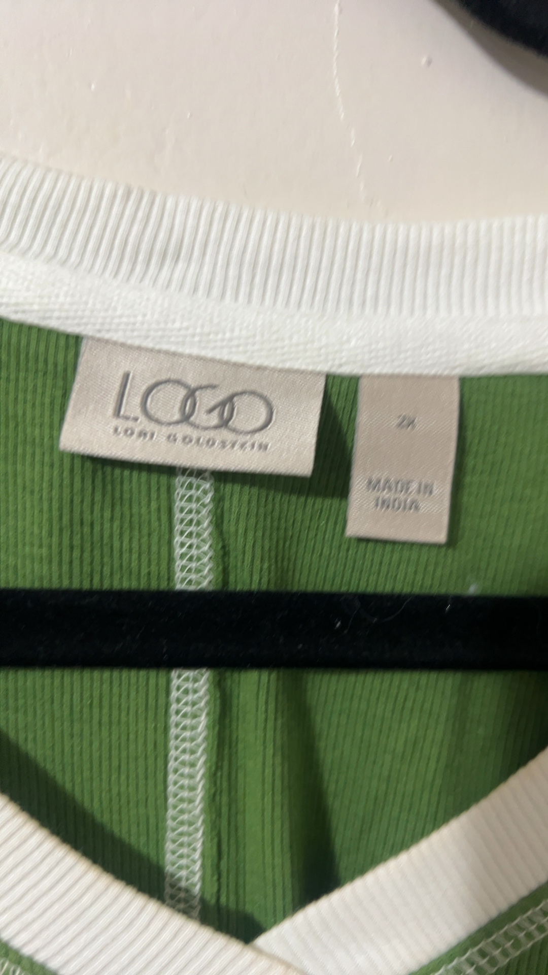 Logo Lori Goldstein Women Green & Light Green Long Sleeve Top Medium image 3