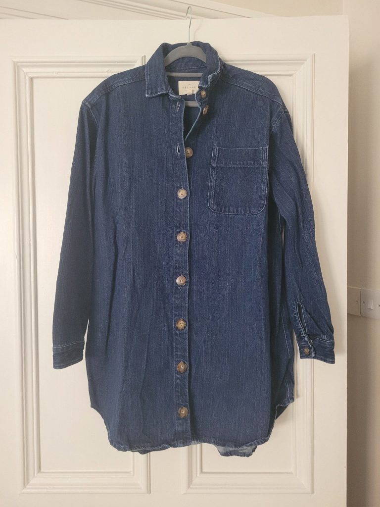 Sézane Women's Dark Blue Denim Shirt Dress EU34