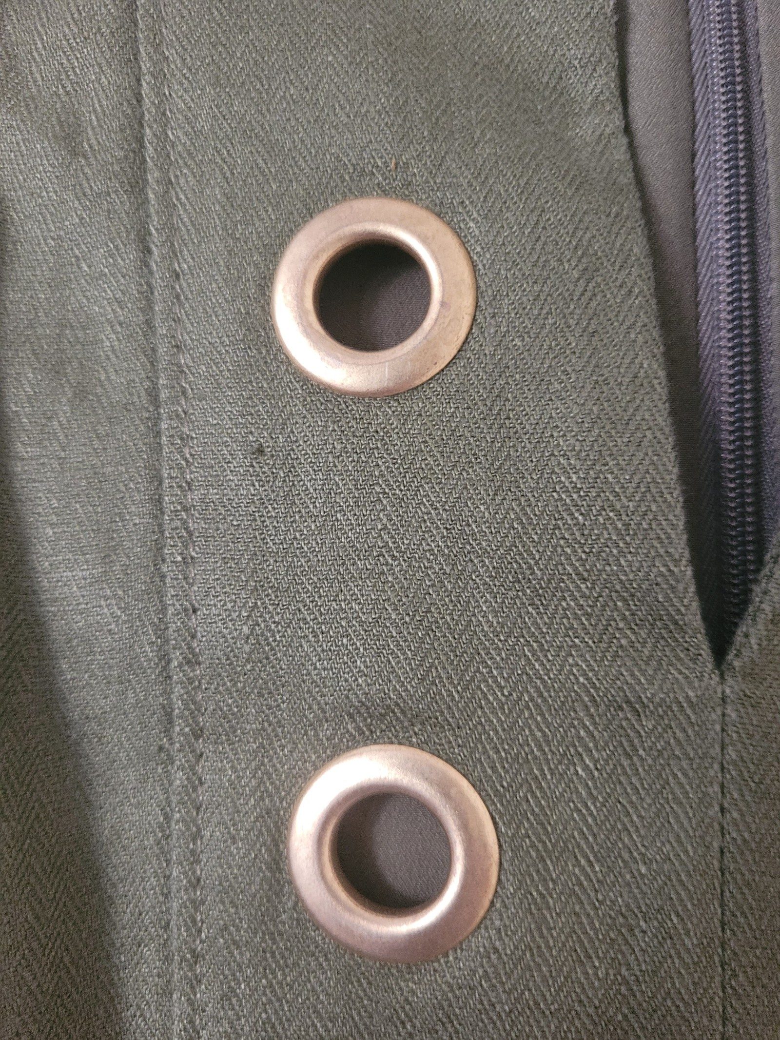 J.Crew Green Linen Shift Dress Size 2 Metal Eyelets image 4
