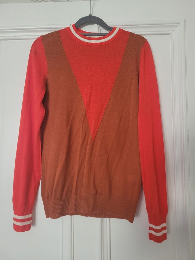 ME+EM Women's Red & Brown Wool Jumper Size 10