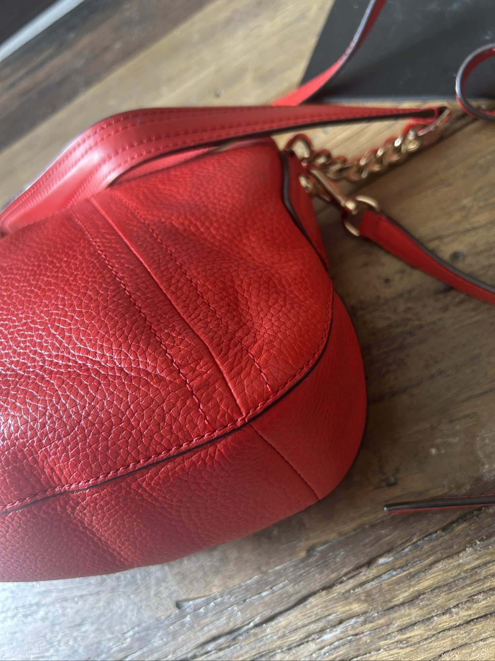 Michael Kors Red Leather Shoulder Bag image 8