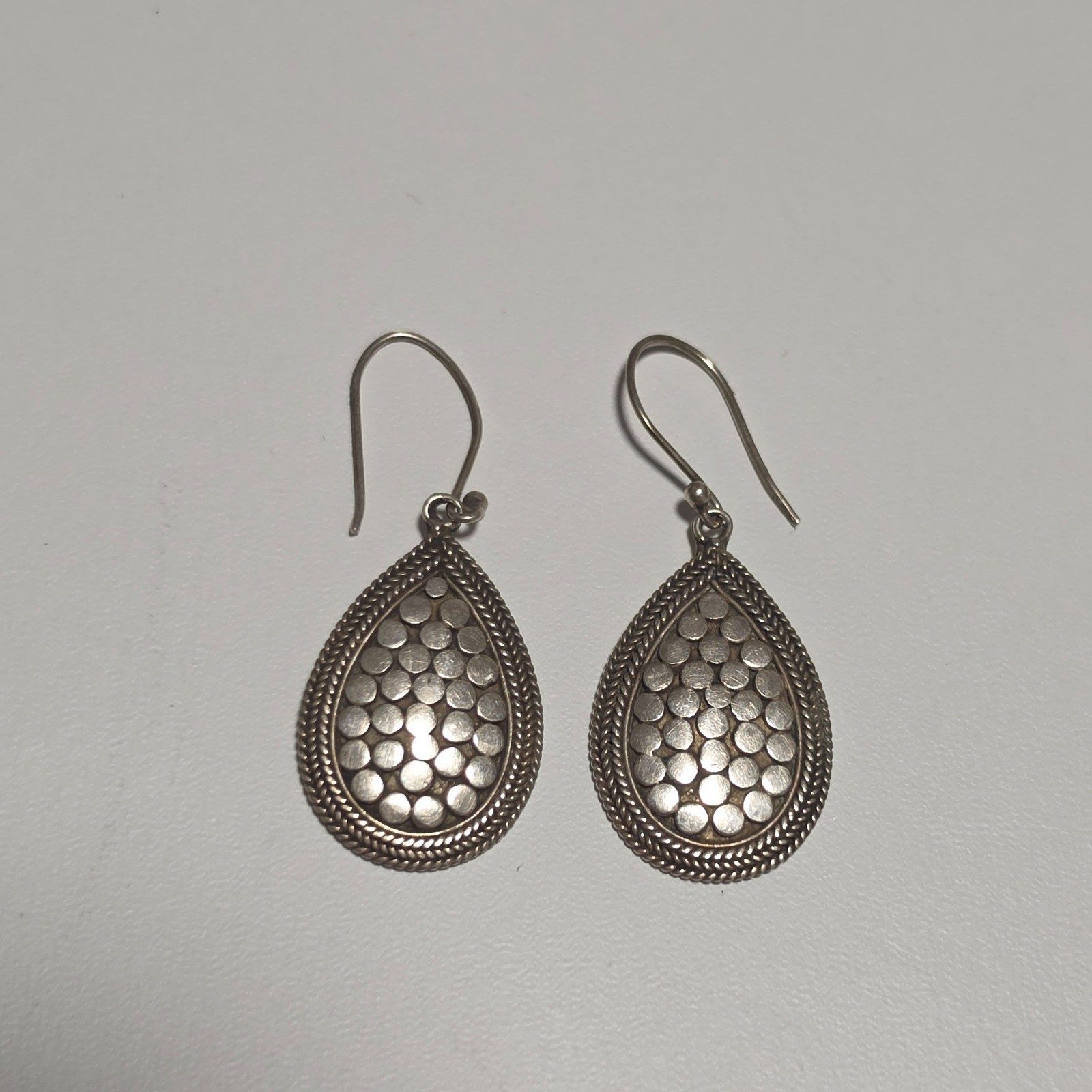 925 Silver Teardrop Dangle Earrings .b6
