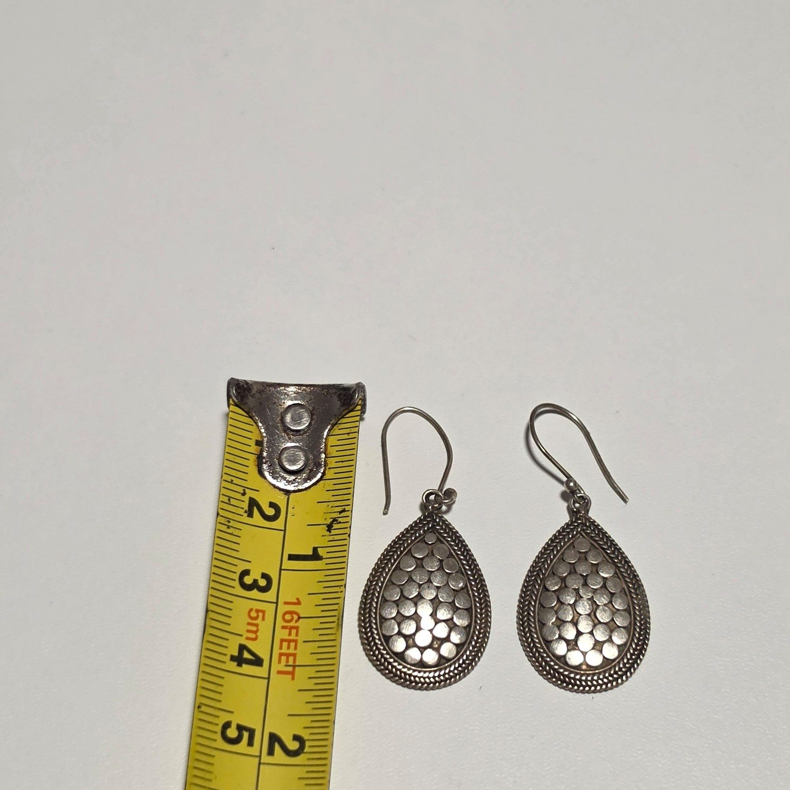 925 Silver Teardrop Dangle Earrings .b6 image 2