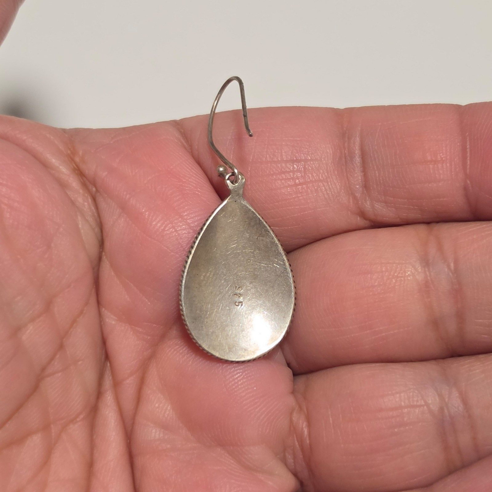 925 Silver Teardrop Dangle Earrings .b6 image 4