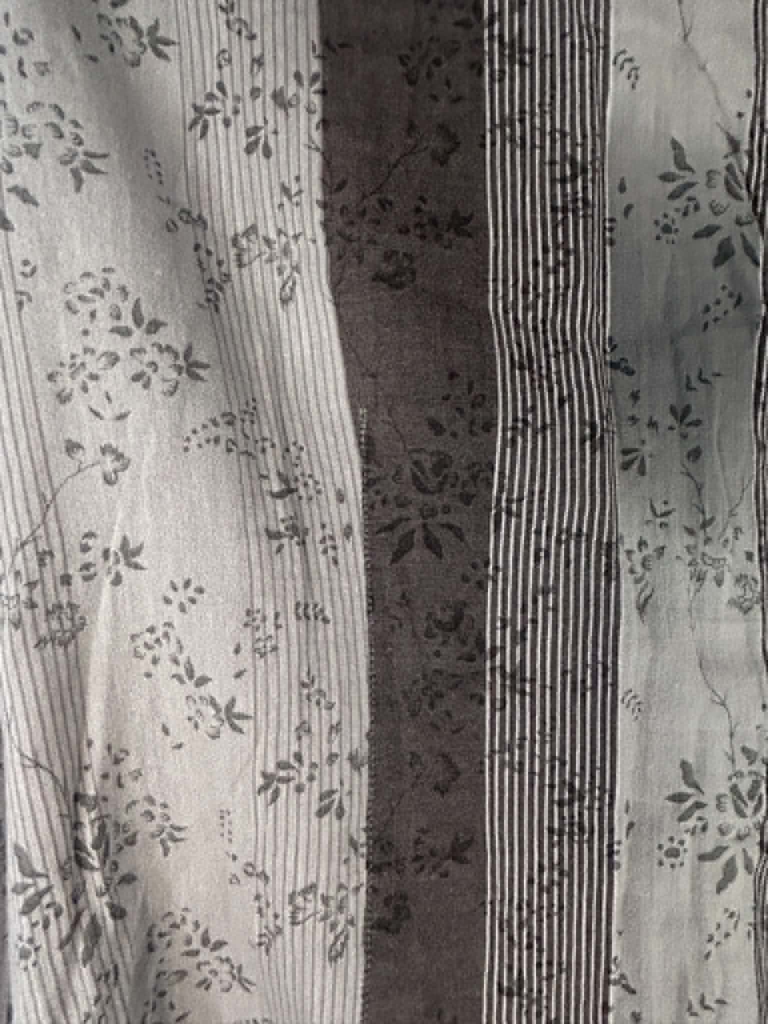 M&S Patterned Grey Striped Floral Cotton Shirt Size 14 image 3