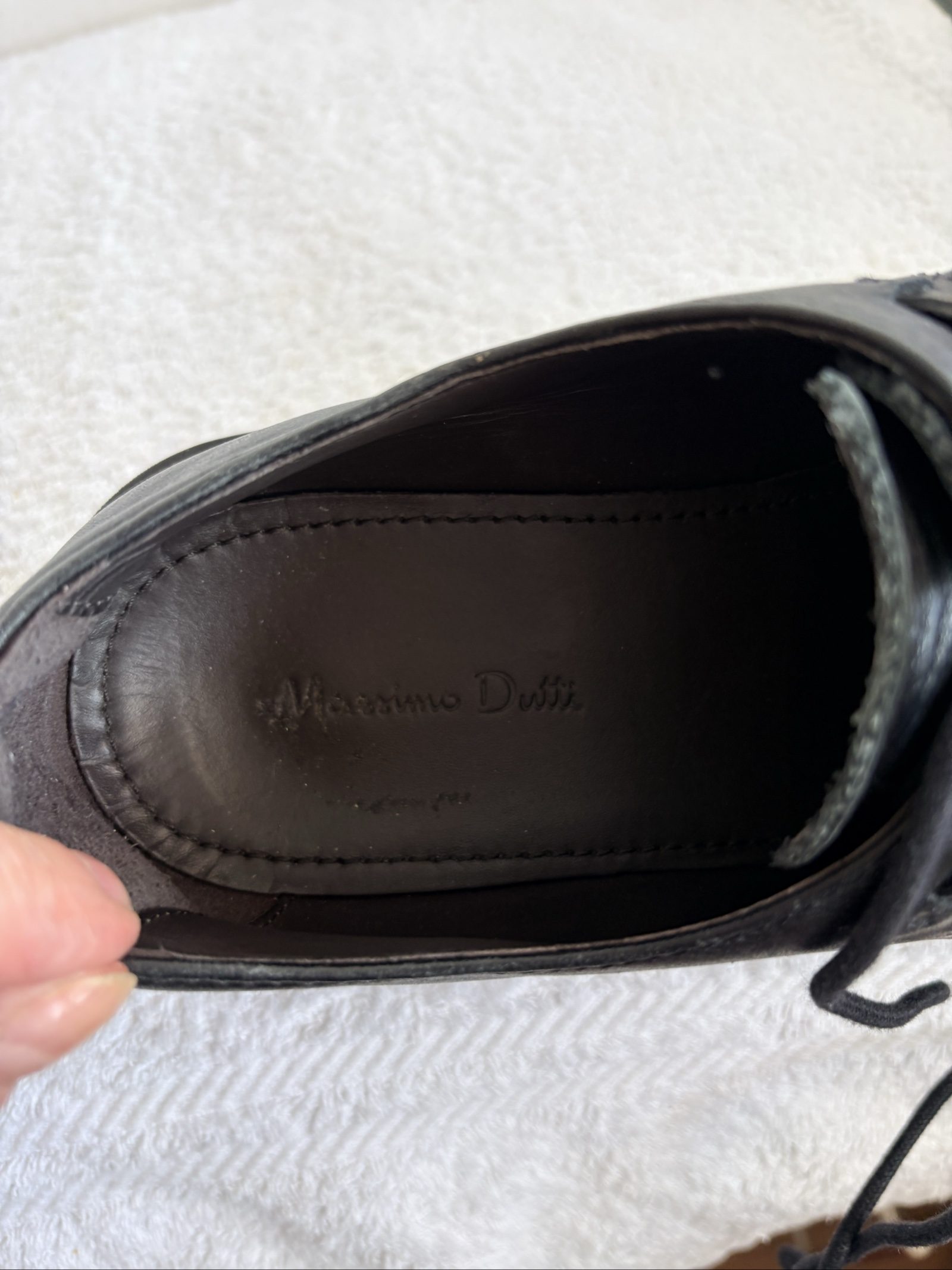 Black Leather Derby Shoes UK 8 Chunky Sole image 6