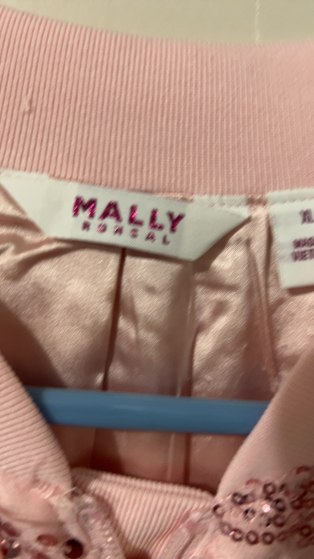 Mally Montreal Pink Sequin Embellished Bomber Jacket Large image 3
