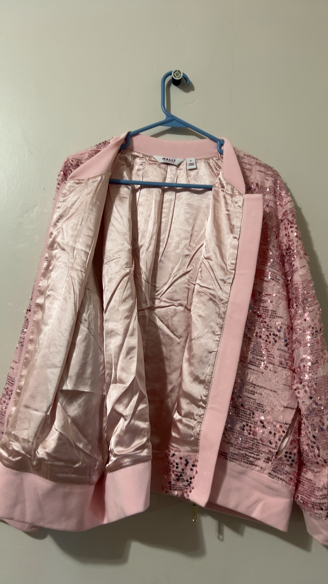 Mally Montreal Pink Sequin Embellished Bomber Jacket Large image 4