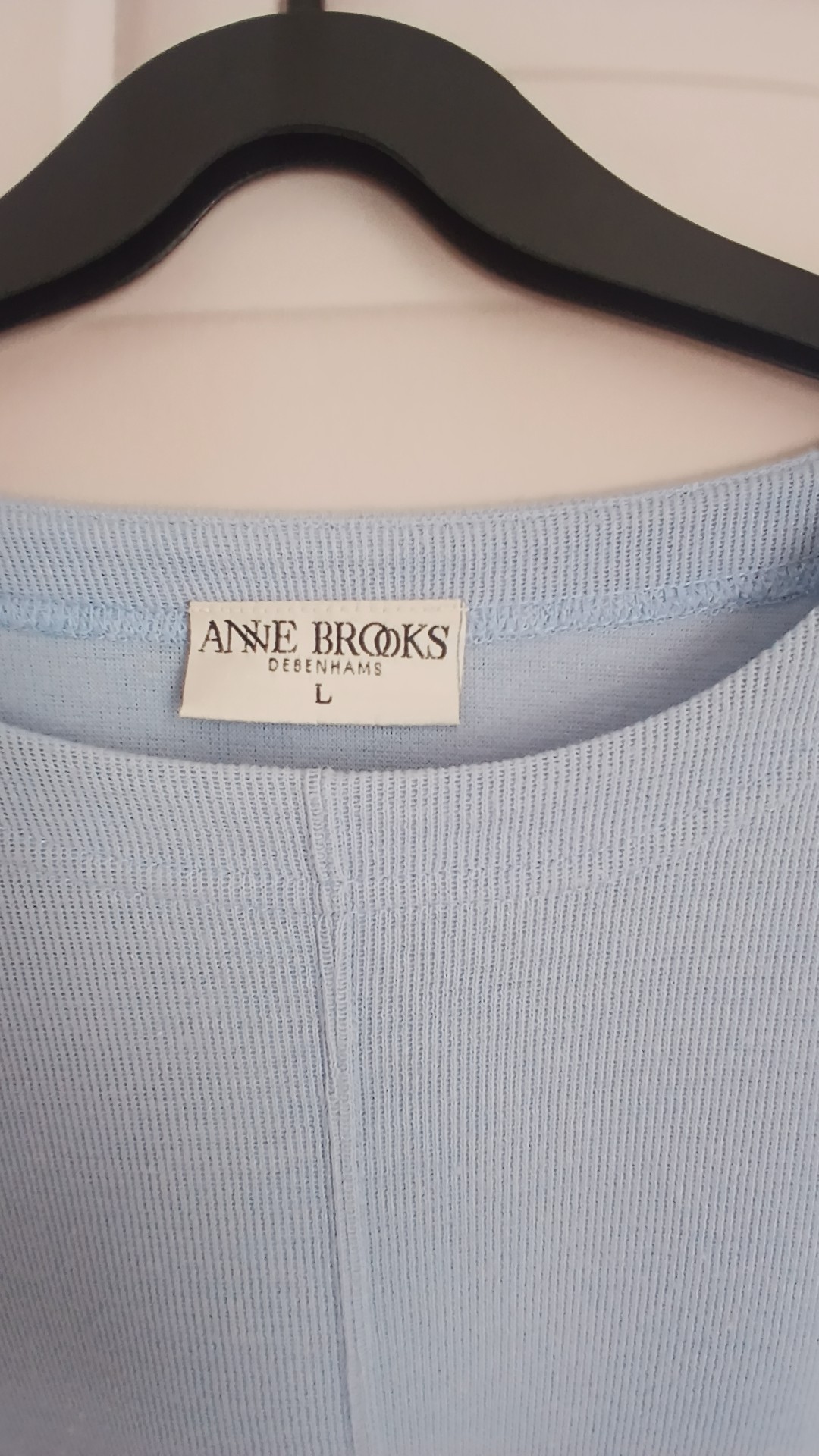 Anne Brooks Light Blue Cotton & Polyester T-Shirt Large image 2