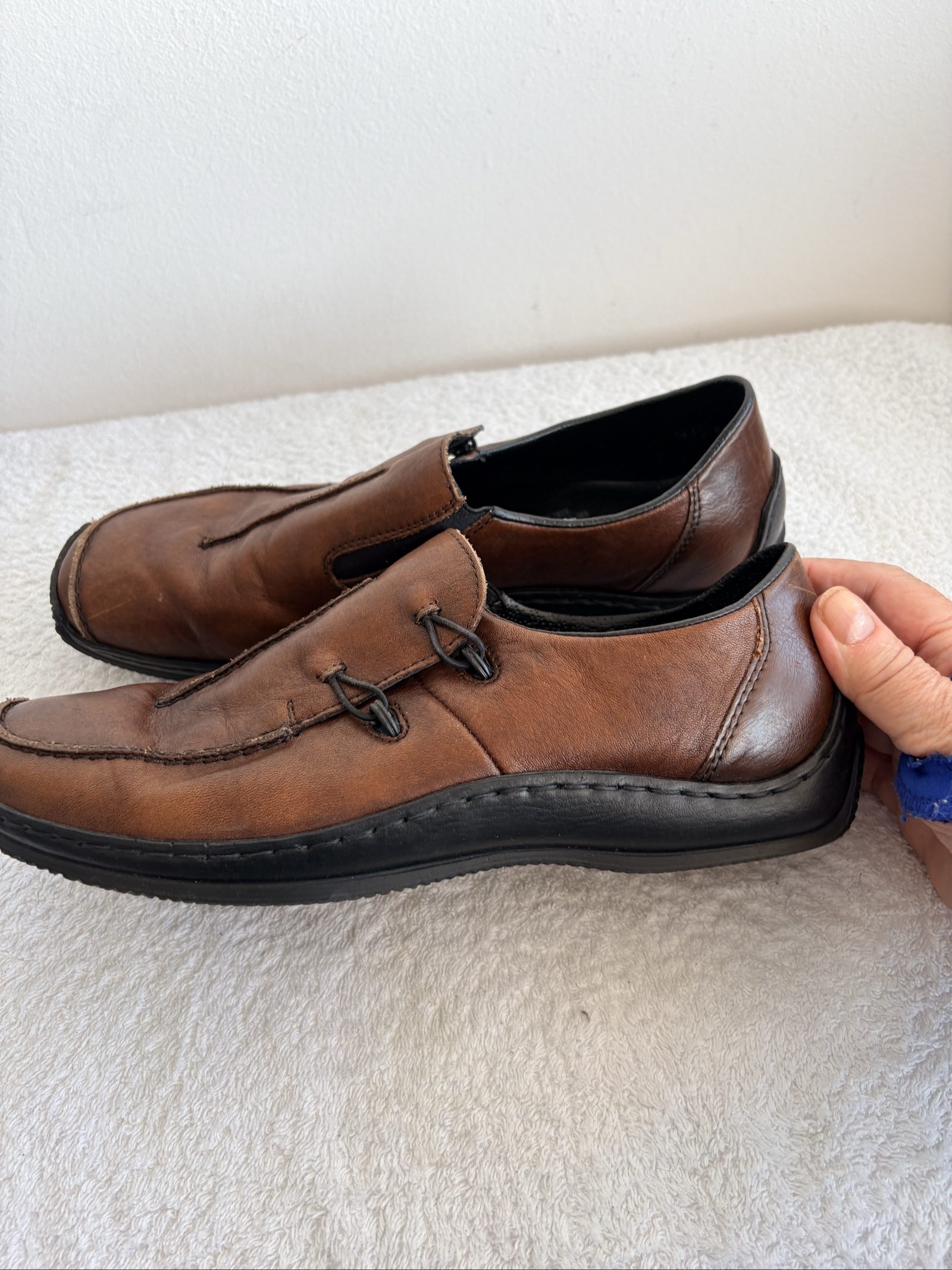Brown Leather Casual Loafers Size 41 Men image 4