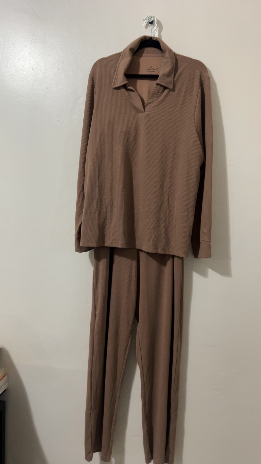 Cuddl Duds Brown Two-Piece Lounge Set TL
