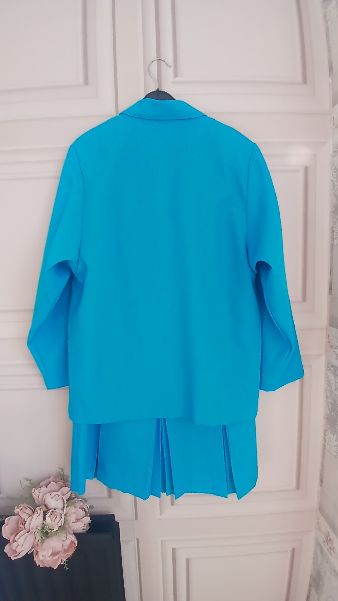 Turquoise Women's Jacket & Pleated Skirt Set image 3