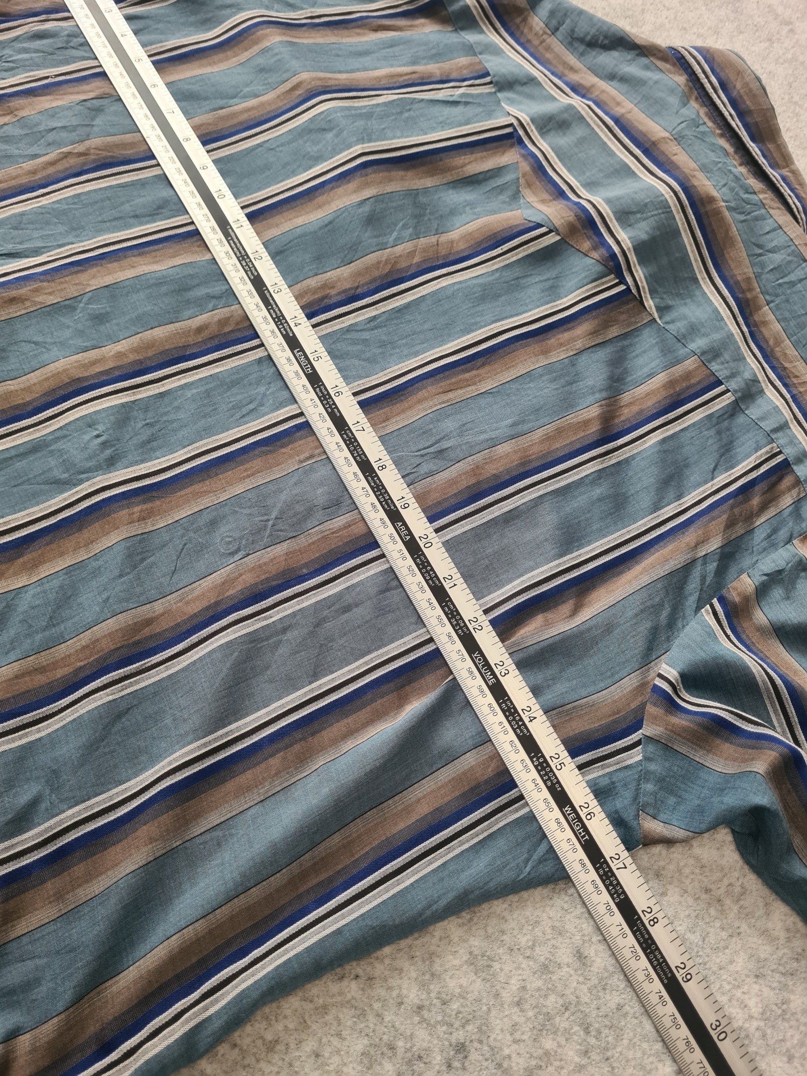 Wrangler Men’s Blue Beige Navy Stripe Western Shirt XXL 1117 image 5