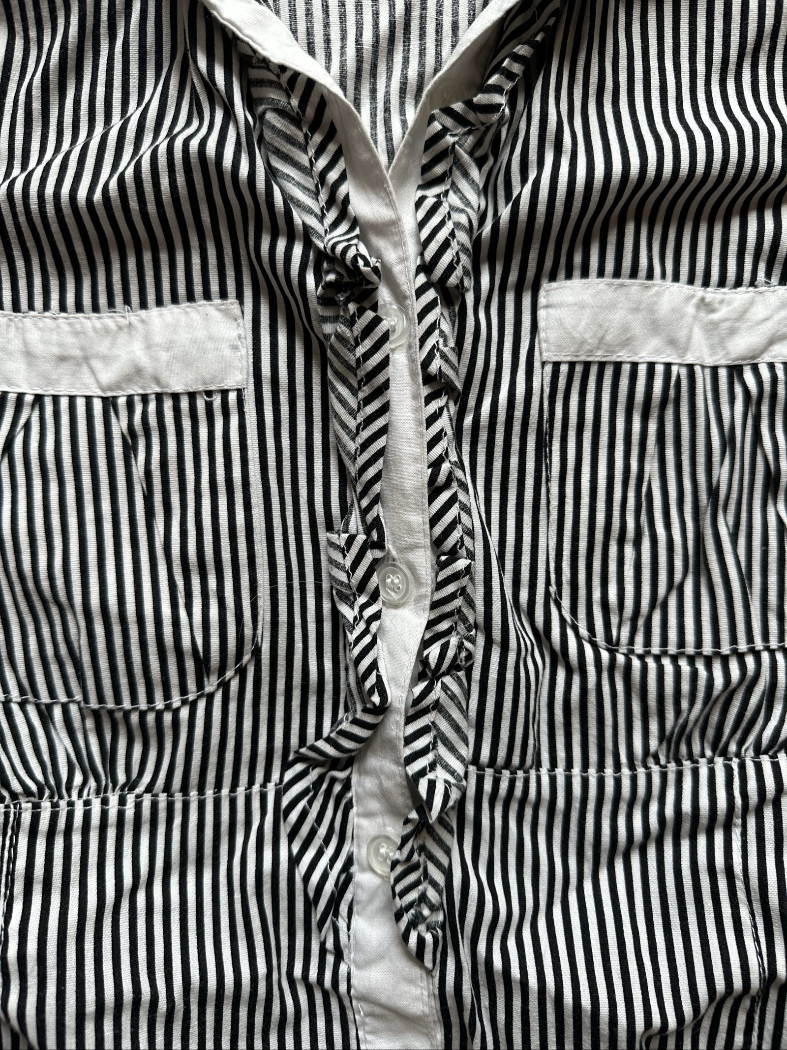 Sweet Miss Black & White Striped Long Sleeve Shirt UK 10 image 2
