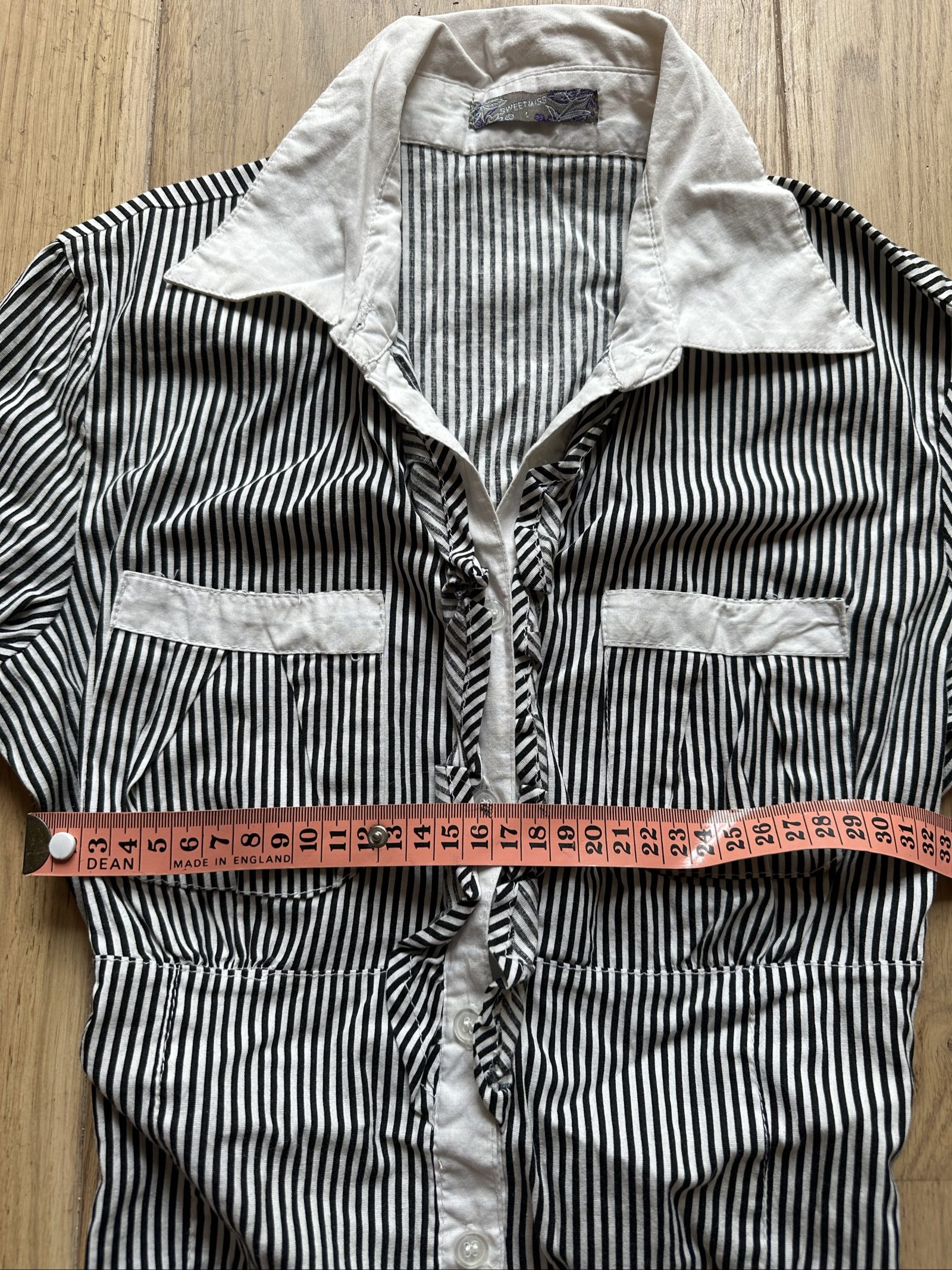 Sweet Miss Black & White Striped Long Sleeve Shirt UK 10 image 4