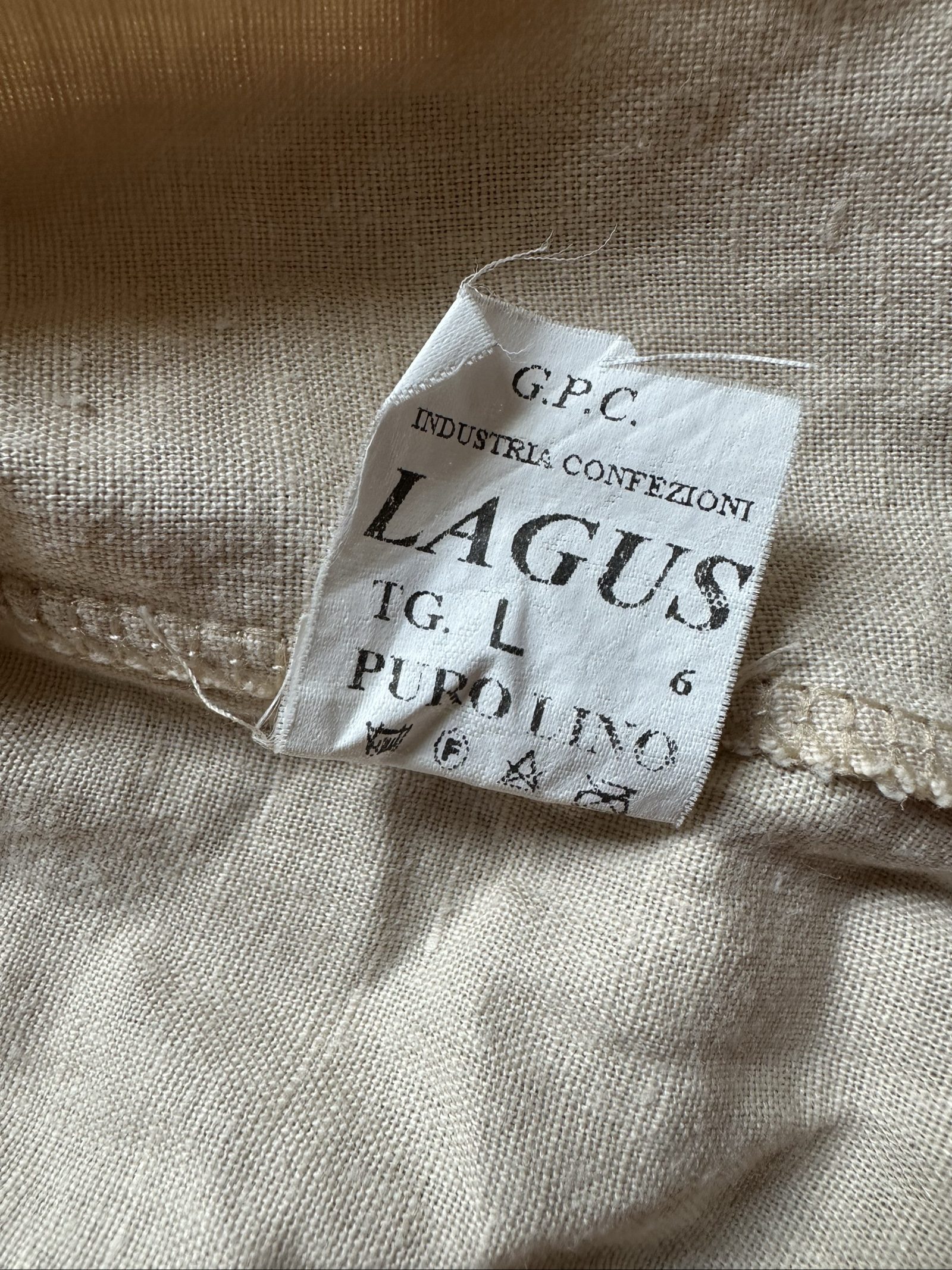 LAGUS Beige Linen Short Sleeve Shirt Large Zipper Front image 8