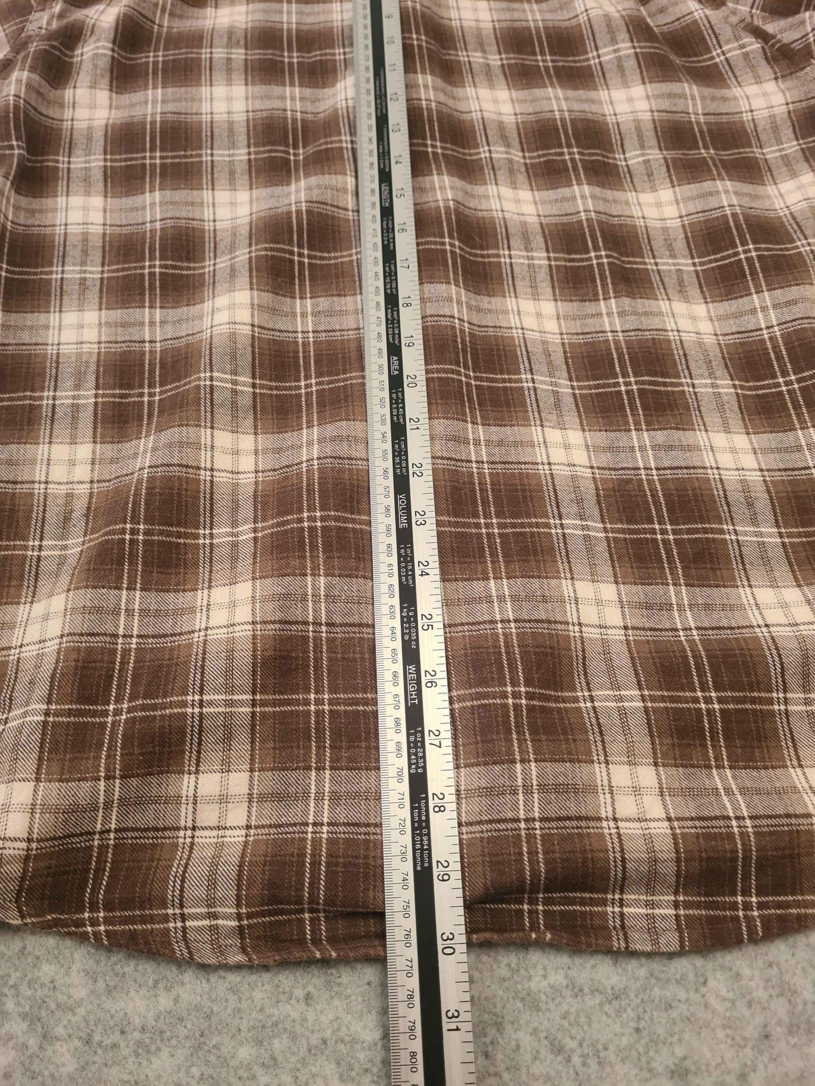 Wrangler Brown Beige White Plaid Shirt Medium 1131 image 8