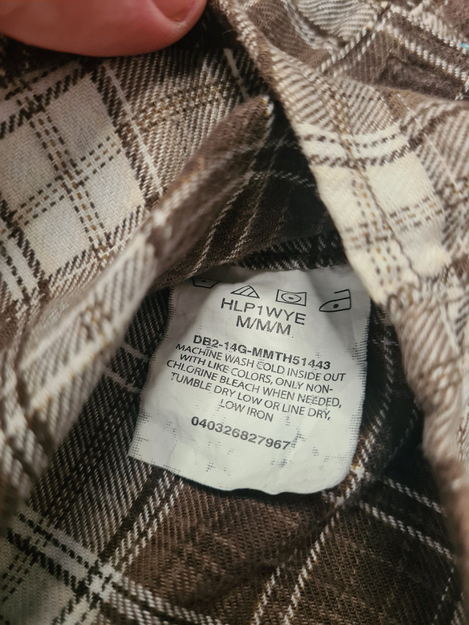 Wrangler Brown Beige White Plaid Shirt Medium 1131 image 9
