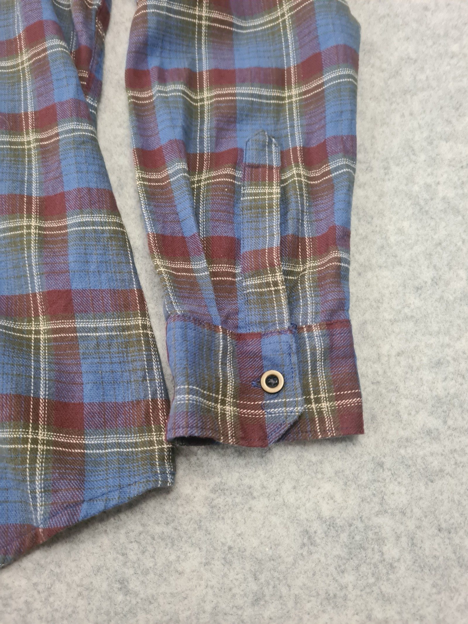 Wrangler Men’s Blue Brown Checked Flannel Shirt Western Large 1130 image 3