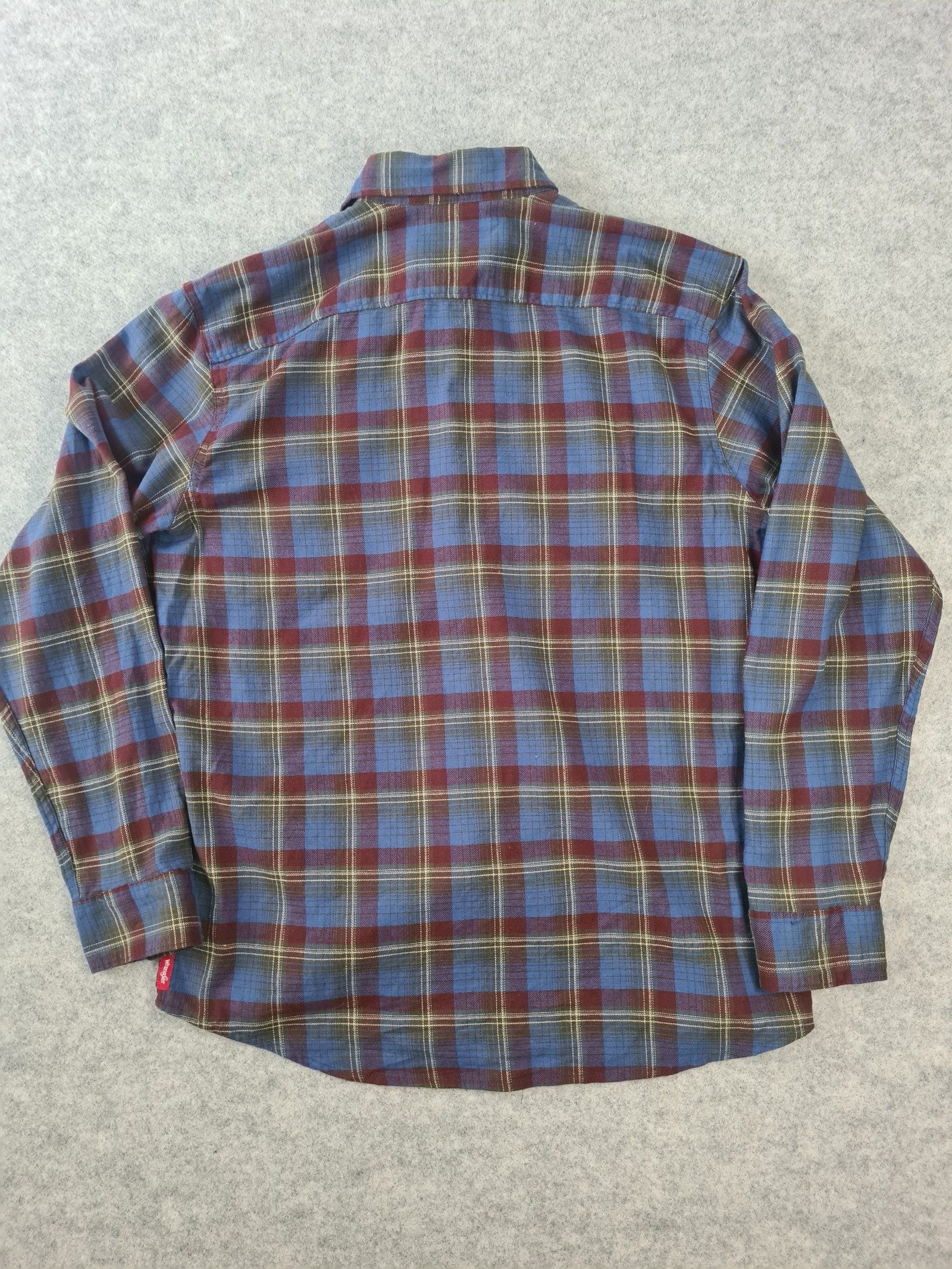 Wrangler Men’s Blue Brown Checked Flannel Shirt Western Large 1130 image 6