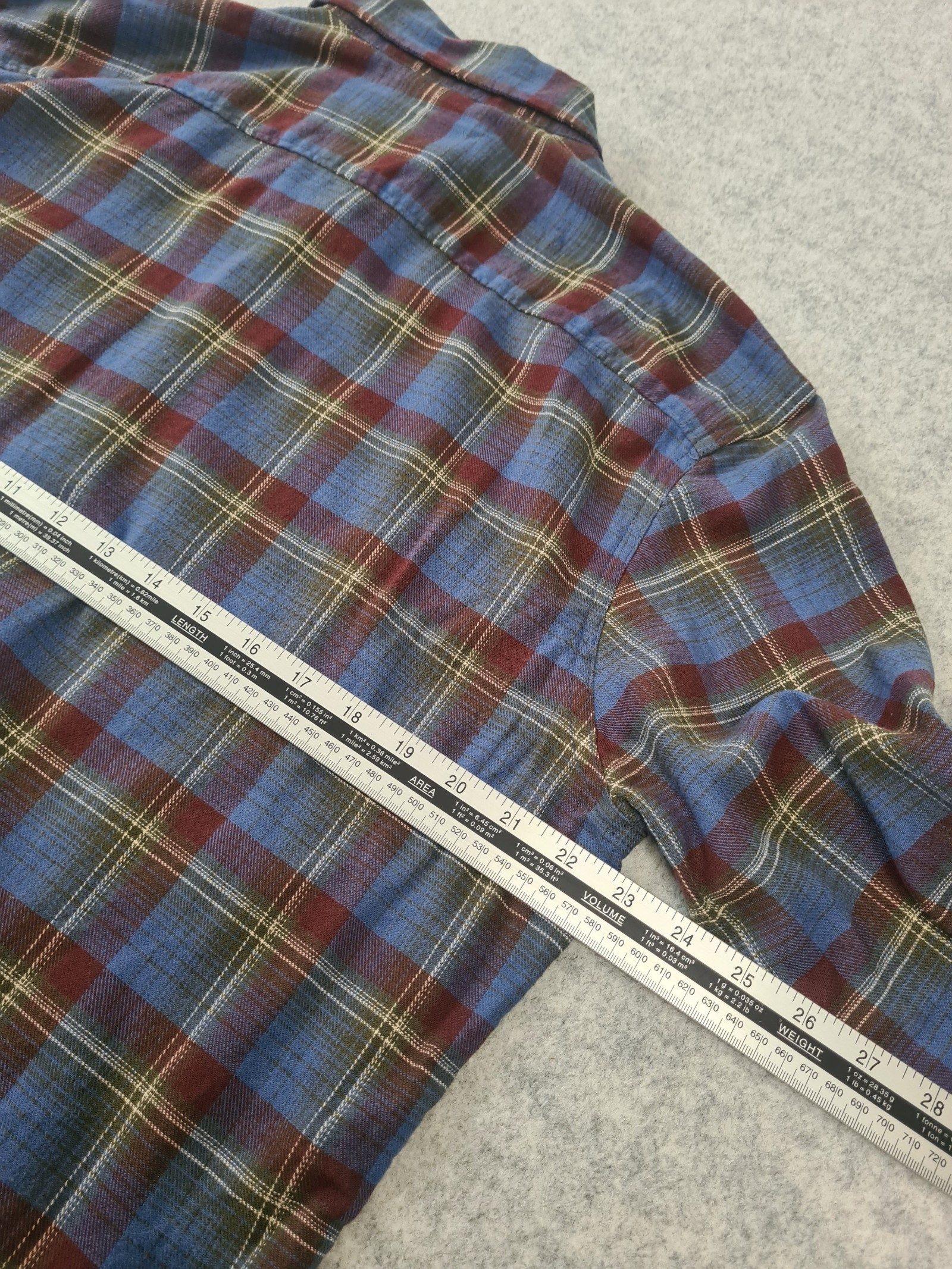 Wrangler Men’s Blue Brown Checked Flannel Shirt Western Large 1130 image 8