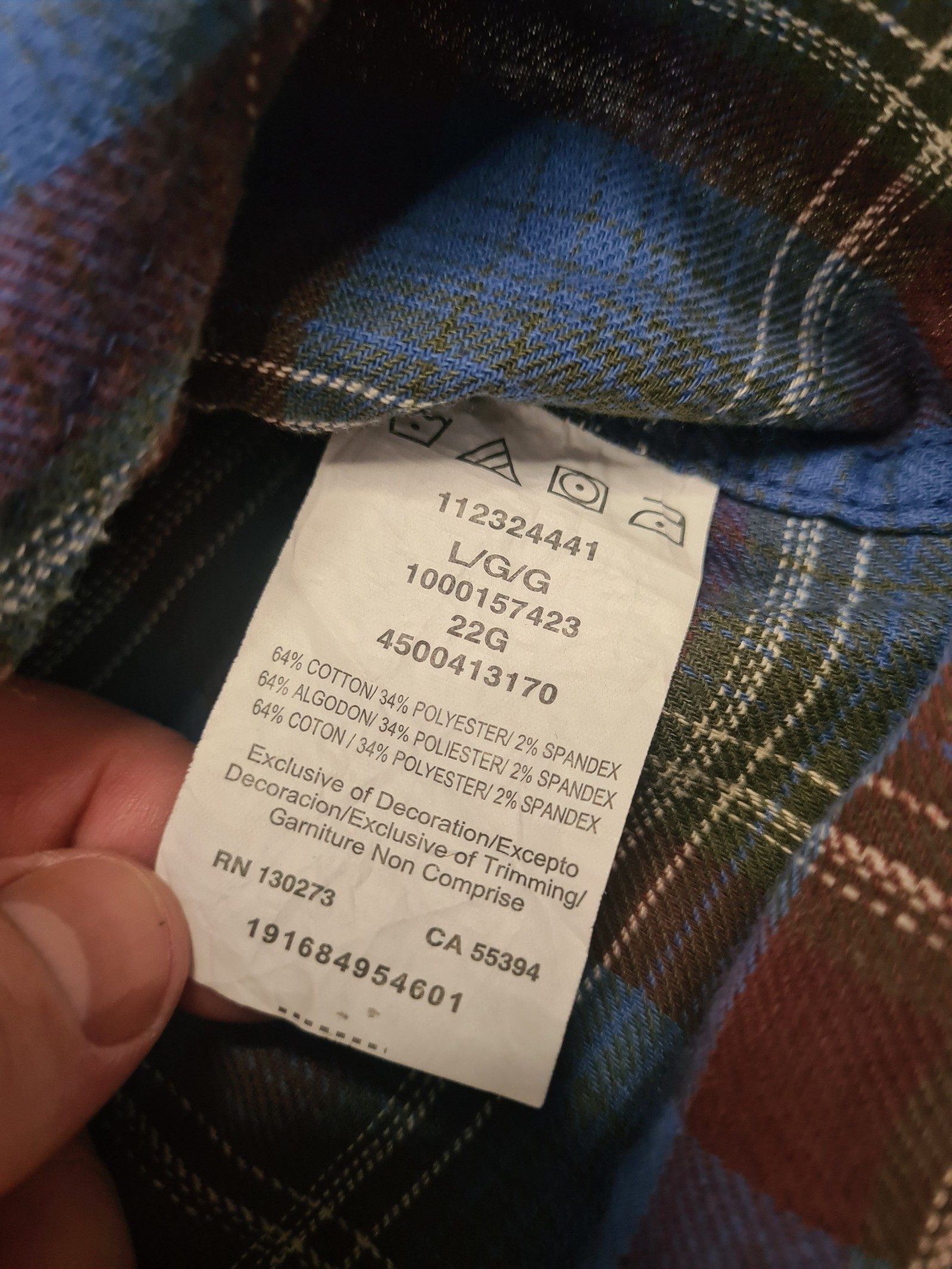 Wrangler Men’s Blue Brown Checked Flannel Shirt Western Large 1130 image 9