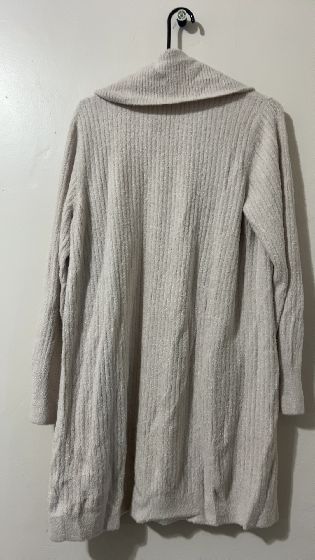 Barefoot Dreams Women's Almond Ribbed Drape Cardigan Large Cozy Chic Lite image 2