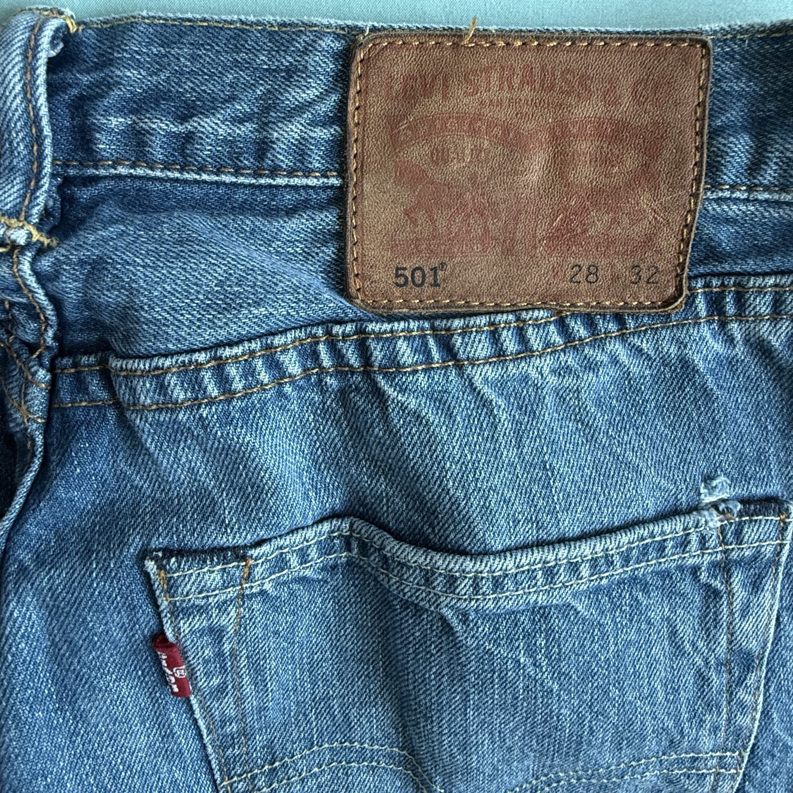 Levi’s Men’s 501 Original Jeans W28 L32 Blue Straight Leg Button Fly image 3