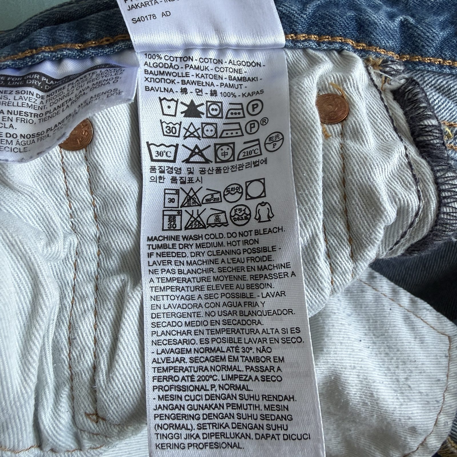 Levi’s Men’s 501 Original Jeans W28 L32 Blue Straight Leg Button Fly image 6