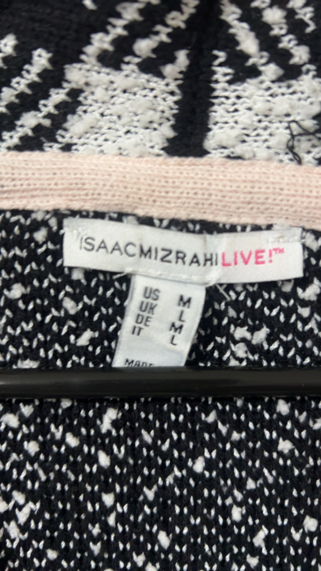 Isaac Mizrahi Live! Black & White Checkered Cropped Jacket Medium image 3