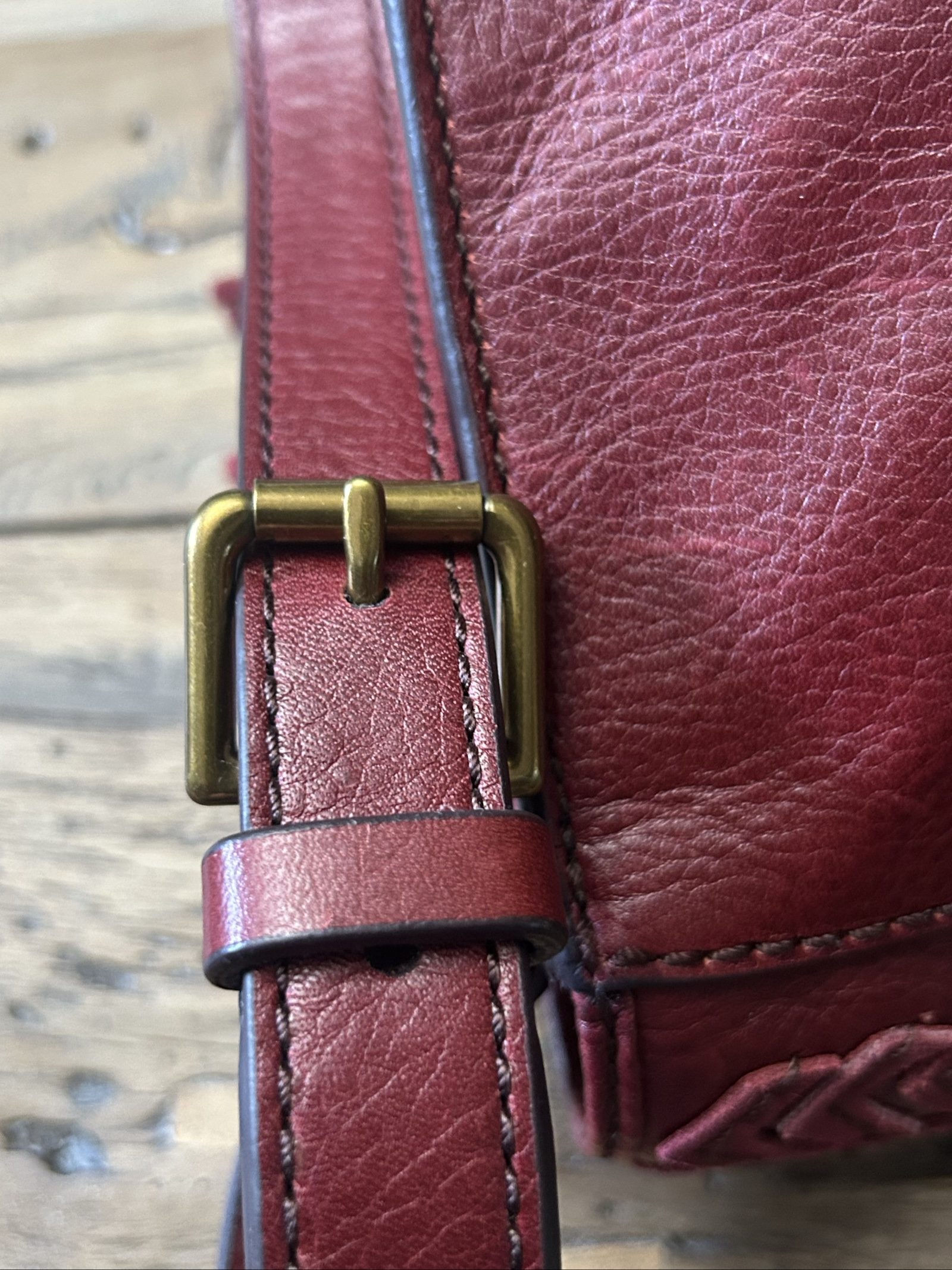 Fossil Emi Red Leather Tassel Detail Shoulder Bag image 5