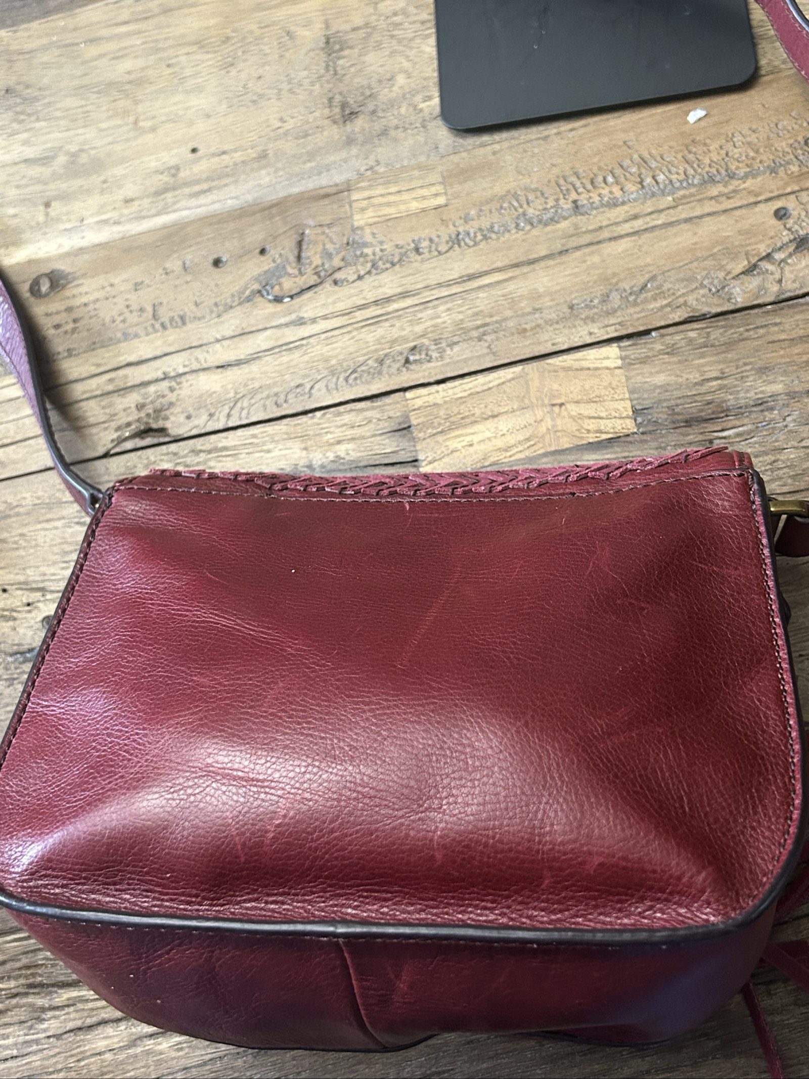 Fossil Emi Red Leather Tassel Detail Shoulder Bag image 6